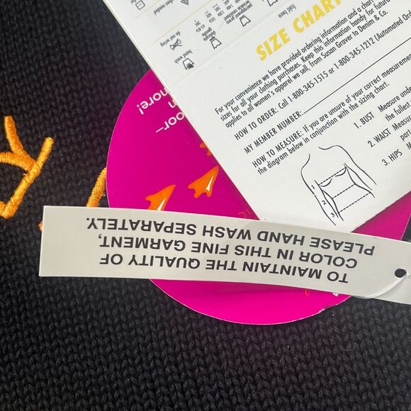 Quacker Factory Sweater Womens 1X Black Halloween Trick or Treat Ghost Pumpkin - Picture 7 of 12